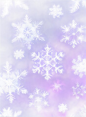 Snowflake background beautiful art watercolor block print design for poster, invitations, papers, wallpaper in winter colors and soft pastels. - 548038368