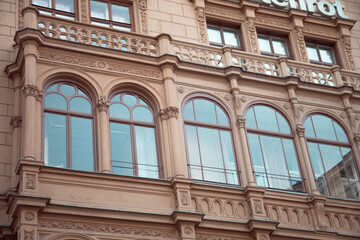 facade of an building with windows