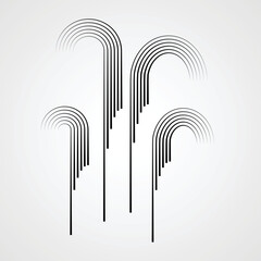 Wind blow icon . Weather symbol .Speed Lines . Vector Illustration . Design element . Abstract Geometric shape . 