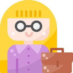 Lawyer female professional career avatar profile flat icon
