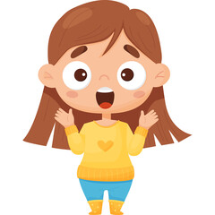 Girl emotion. Fear and scream