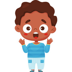 Black boy emotion. Fear and scream