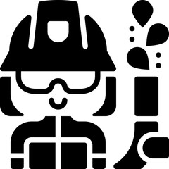 Firewoman female professional career avatar profile glyph solid icon