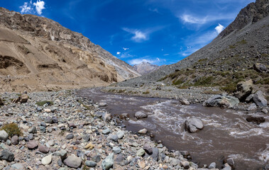 Traveling the Cajon del Maipo near Santiago, Chile - Panorama