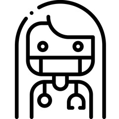 Doctor female professional career avatar profile line icon