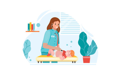 The doctor and a small child on examination