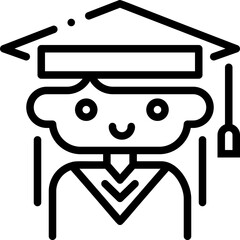 Graduate female professional career avatar profile line icon