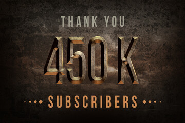 Fototapeta premium 450 K subscribers celebration greeting banner with Historical Design