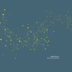Abstract connecting dots and lines. Futuristic line fractal triangle. Low poly vector background