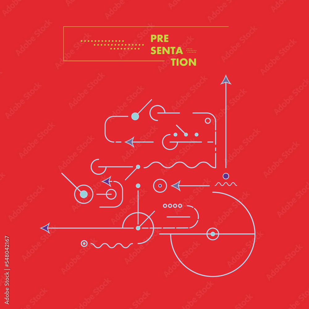 Poster Abstract technology circuit board. Connect lines, circles and other shapes on background