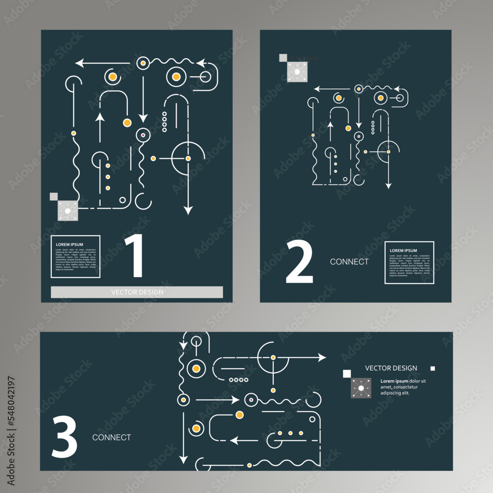 Poster vector circuit for communication technology background concept