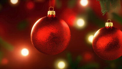 Obraz premium Chrismas background, ornaments and christmas tree, 3d render