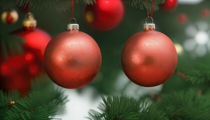 Fototapeta na wymiar Chrismas background, ornaments and christmas tree, 3d render