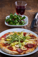 pizza with salami