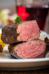 slices of a grilled steak