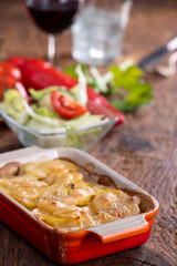potato gratin in a casserole