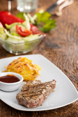 steak on a plate