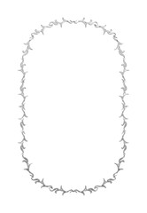 イラスト素材: アンティーク、ビンテージの長方形シルバーメタリックのフレーム。銀色の飾り罫オーナメント