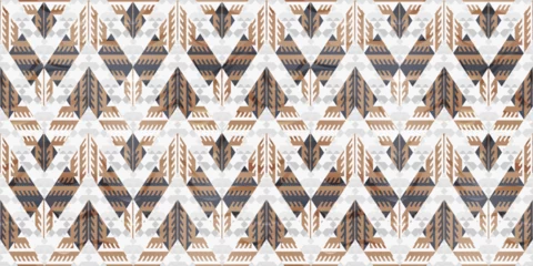Aluminium Prints Boho Style American traditional geometric pattern