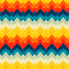 Bright tribal zigzag. Seamless pattern
