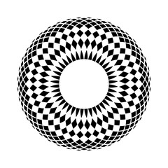 Geometric Circle Spherical Pattern. 3D Illusion. Decorative Design Element.