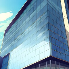 Fototapeta premium Low angle shot of a modern building with large glass windows