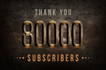 80000 subscribers celebration greeting banner with Historical Design