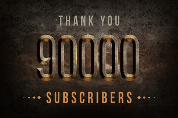 Fototapeta premium 90000 subscribers celebration greeting banner with Historical Design