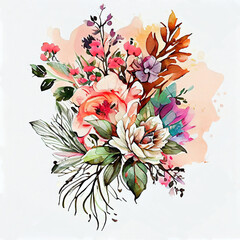 Watercolor wildflower arrangement