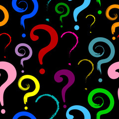 Colorful question mark vector seamless pattern