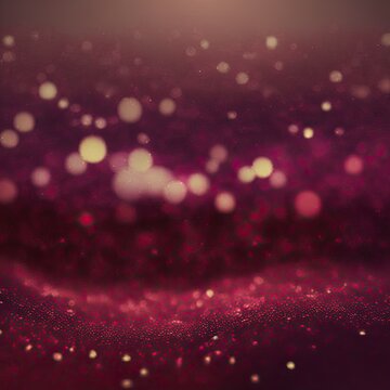 Abstract glitter background with blur and bokeh effect. Red crimson wallpaper.
