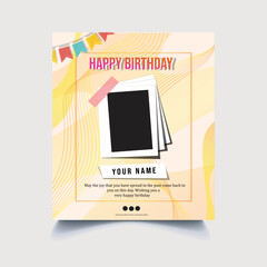 Happy birthday poster, flyer, template