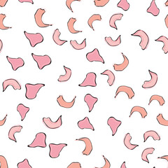 Seamless pattern falling rose petals, sakura. Confetti, cosmetics, beautiful floral background.