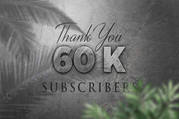 60 K  subscribers celebration greeting banner with Concrete Design