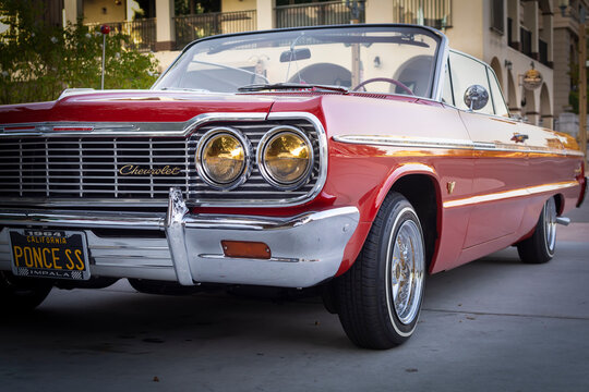 well maintained Classic 1964 Chevrolet Impala parked on street, on October 5, 2022, Temecula, California, USA
