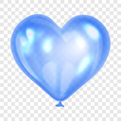 Realistic blue balloon-heart, isolated on white background. Balloon for boy birthday party, celebration, festival. Bright glossy balloon. Holiday Illustration - 548050590