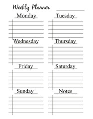 My plans, goals, tasks, reminders, schedule. Personal week planner.