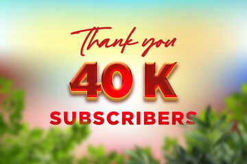 40 K  subscribers celebration greeting banner with Fruity Design
