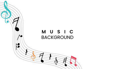Notes Background, illustration vector music background