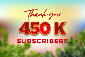 450 K  subscribers celebration greeting banner with Fruity Design