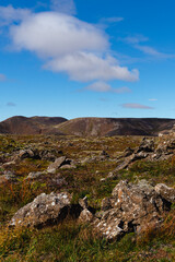 Rocky volcanic landscape in Iceland