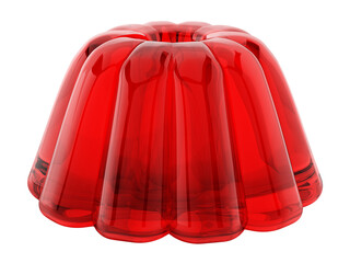 Red jelly on transparent background. - obrazy, fototapety, plakaty