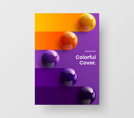 Creative 3D balls placard concept. Minimalistic corporate identity A4 vector design template.
