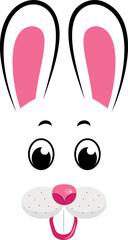The rabbit is the symbol of 2023. Kawaii Rabbit face. Vector illustration