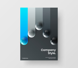 Original book cover A4 design vector concept. Bright realistic balls handbill illustration.