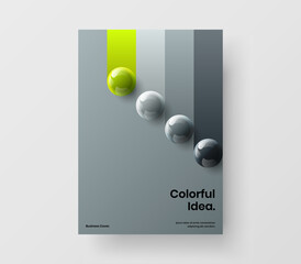 Unique company cover vector design illustration. Simple realistic balls banner template.