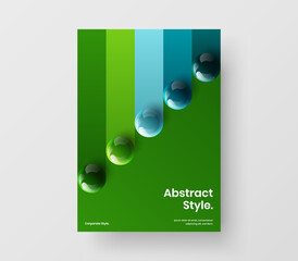Amazing front page design vector illustration. Bright 3D balls company identity layout.