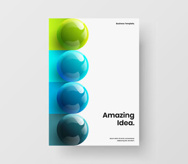 Unique 3D balls placard illustration. Isolated book cover vector design concept.
