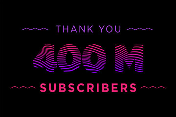 400 Million  subscribers celebration greeting banner with Waves Design
