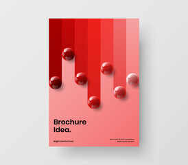 Abstract poster A4 vector design concept. Unique realistic balls company brochure illustration.
